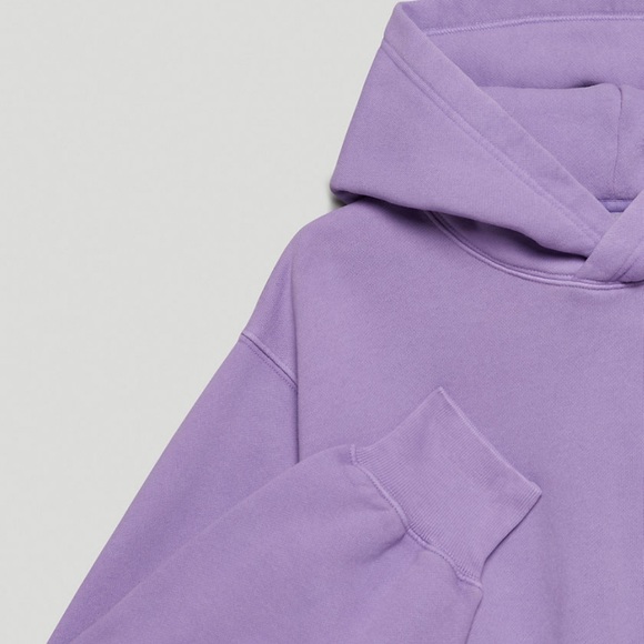 Aritiza tna cozy fleece perfect shrunken hoodie crop pullover petal purple - Picture 4 of 8